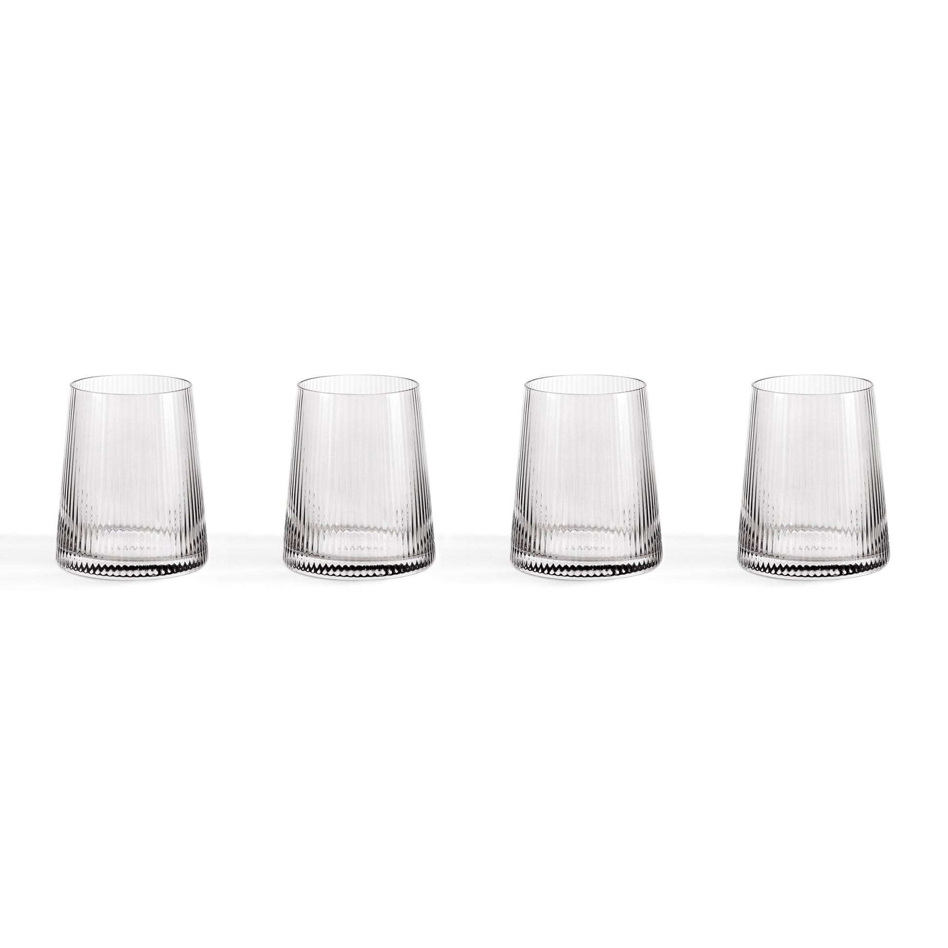 Gatsby Set of 4 Ripple Glass Tumblers - Smoked - DUSK