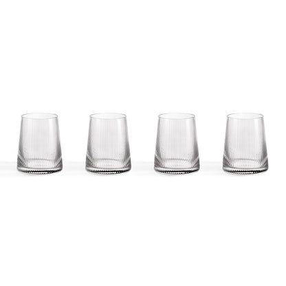 Gatsby Set of 4 Ripple Glass Tumblers - Smoked - DUSK