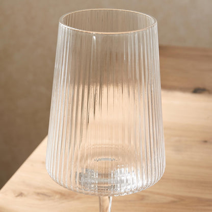 Gatsby Set of 4 Ripple Glass Wine Glasses - Clear - DUSK