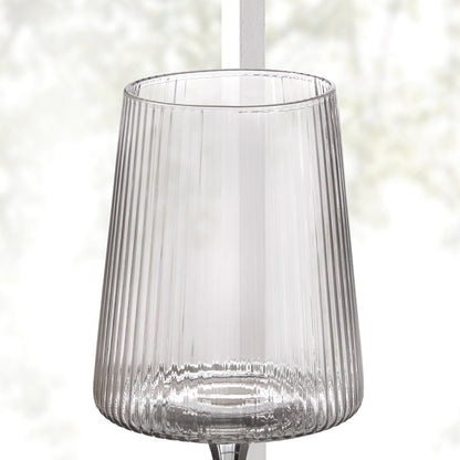 Gatsby Set of 4 Ripple Glass Wine Glasses - Smoked - DUSK