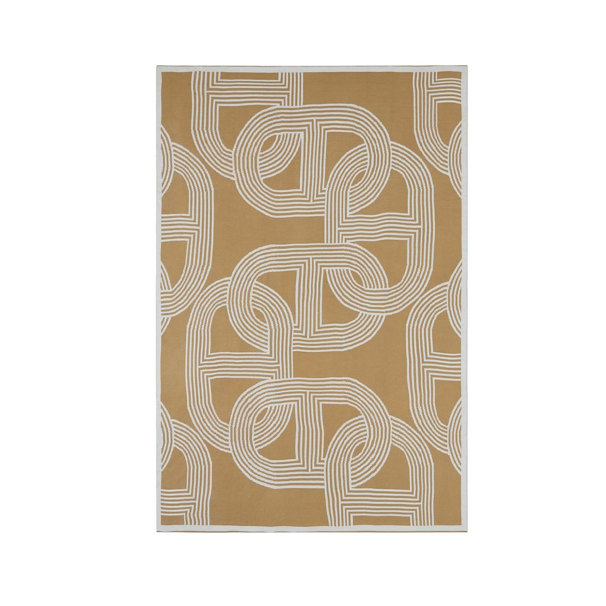 Geometric Contast Knit Sofa Throw - Taupe - DUSK