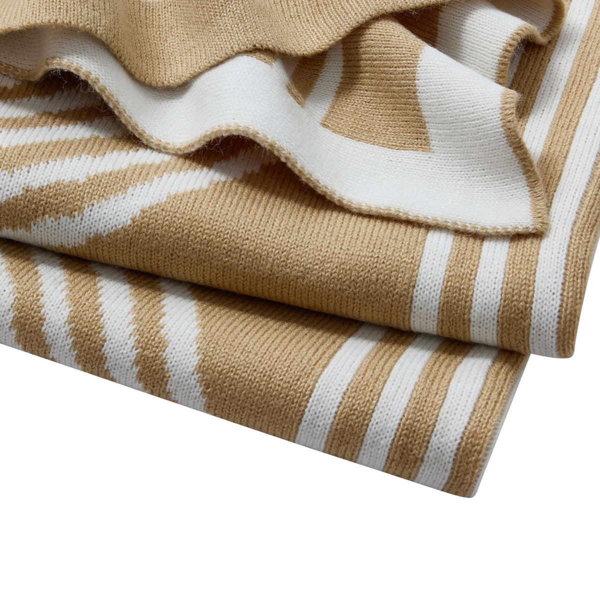 Geometric Contast Knit Sofa Throw - Taupe - DUSK