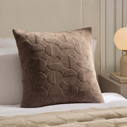 Geometric Embossed Cushion Cover - Taupe - DUSK