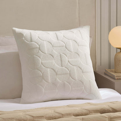 Geometric Embossed Cushion Cover - White - DUSK