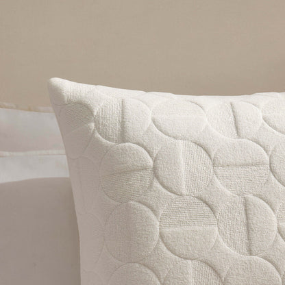 Geometric Embossed Cushion Cover - White - DUSK