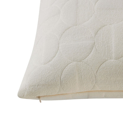 Geometric Embossed Cushion Cover - White - DUSK