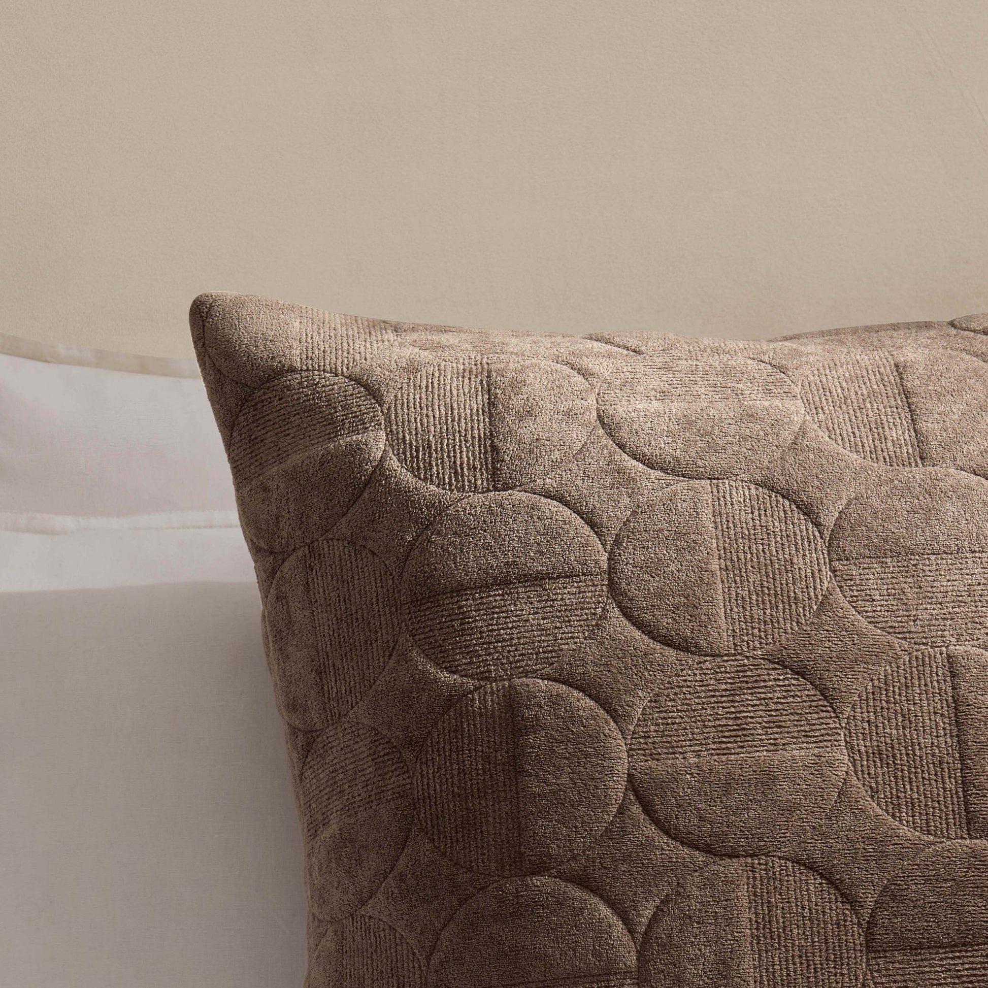 Geometric Embossed Sofa Cushion Cover - Taupe - DUSK