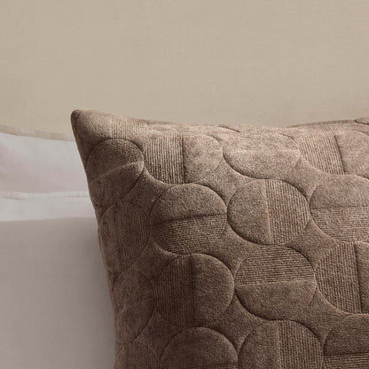 Geometric Embossed Sofa Cushion Cover - Taupe - DUSK