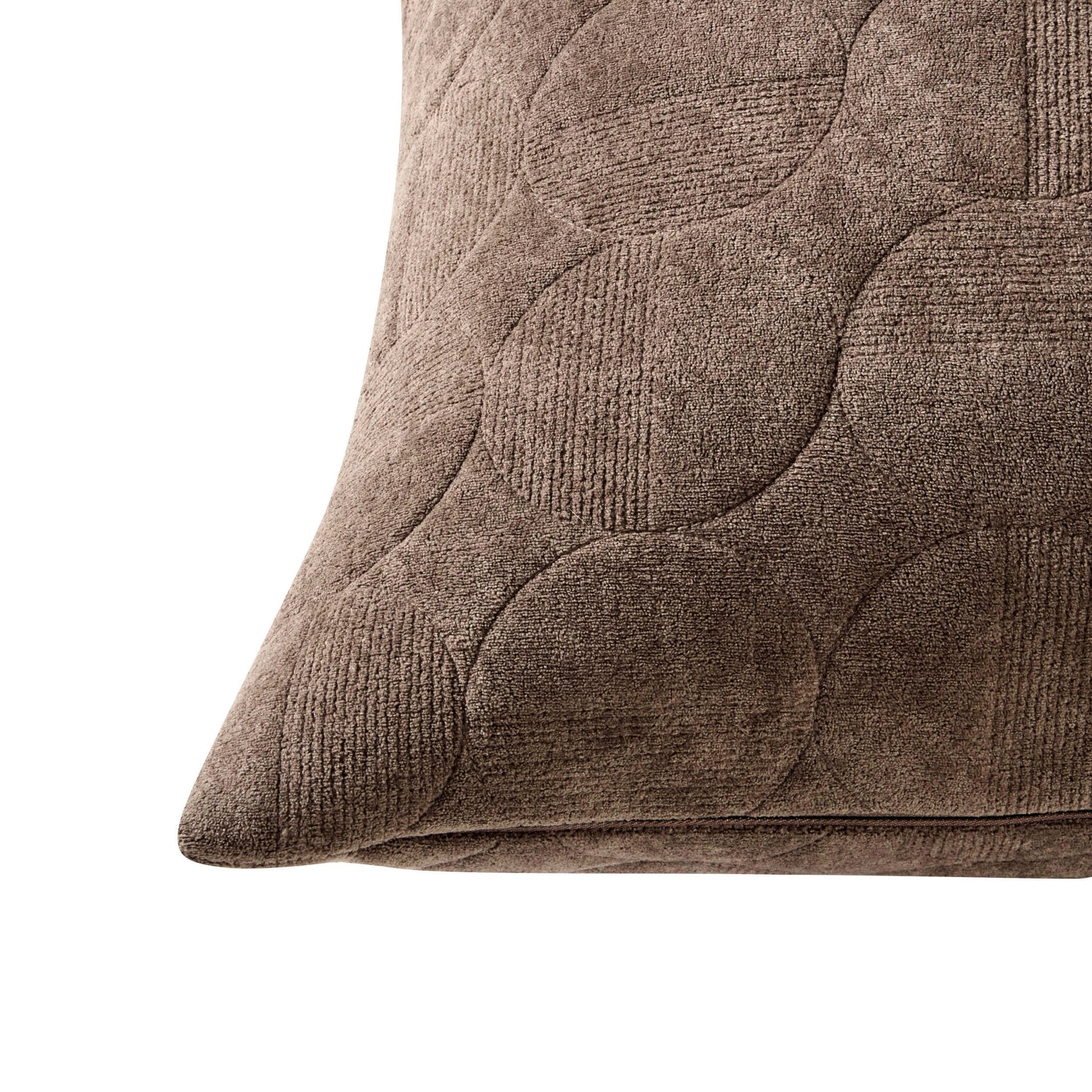 Geometric Embossed Sofa Cushion Cover - Taupe - DUSK