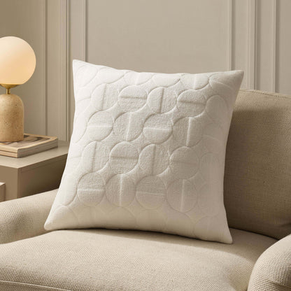 Geometric Embossed Sofa Cushion Cover - White - DUSK