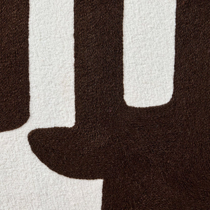Geometric Embroidered Cushion Cover - Chocolate - DUSK