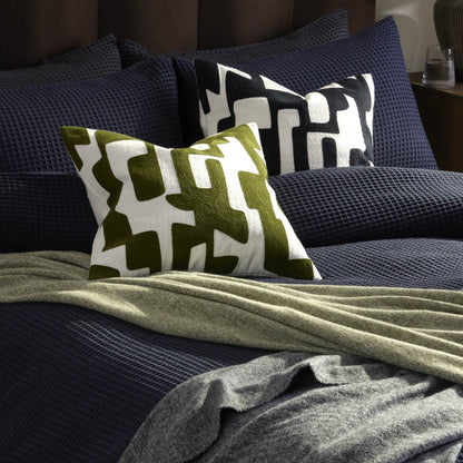 Geometric Jacquard Cushion Cover - Midnight - DUSK