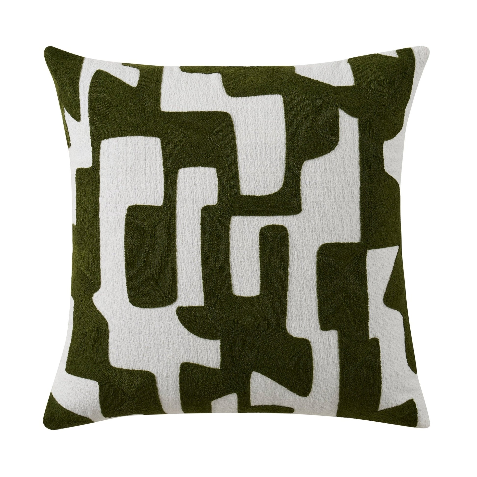 Geometric Jacquard Sofa Cushion Cover - Dark Green - DUSK