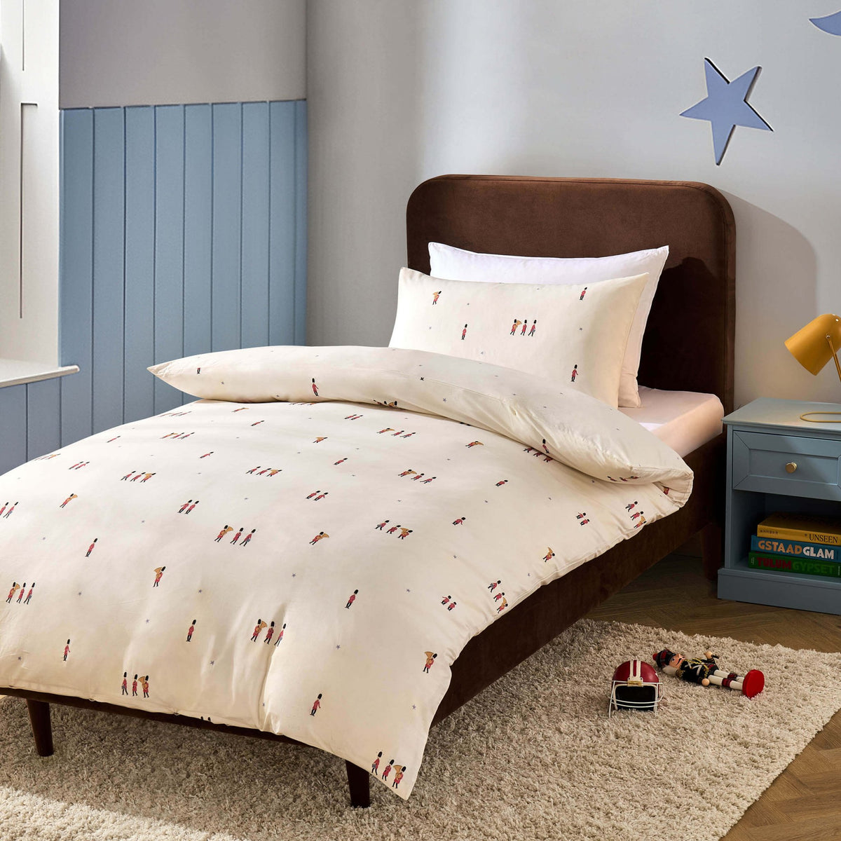George 100% Cotton Patriotic Duvet Cover & Pillowcase set - White - DUSK
