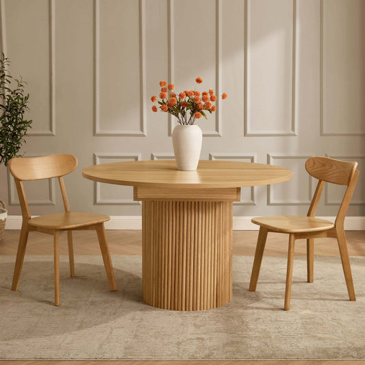 Georgia Set of 2 Dining Chairs - Light Wood - DUSK