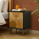 Georgie 2 Drawer Bedside Table - Black/Gold - DUSK