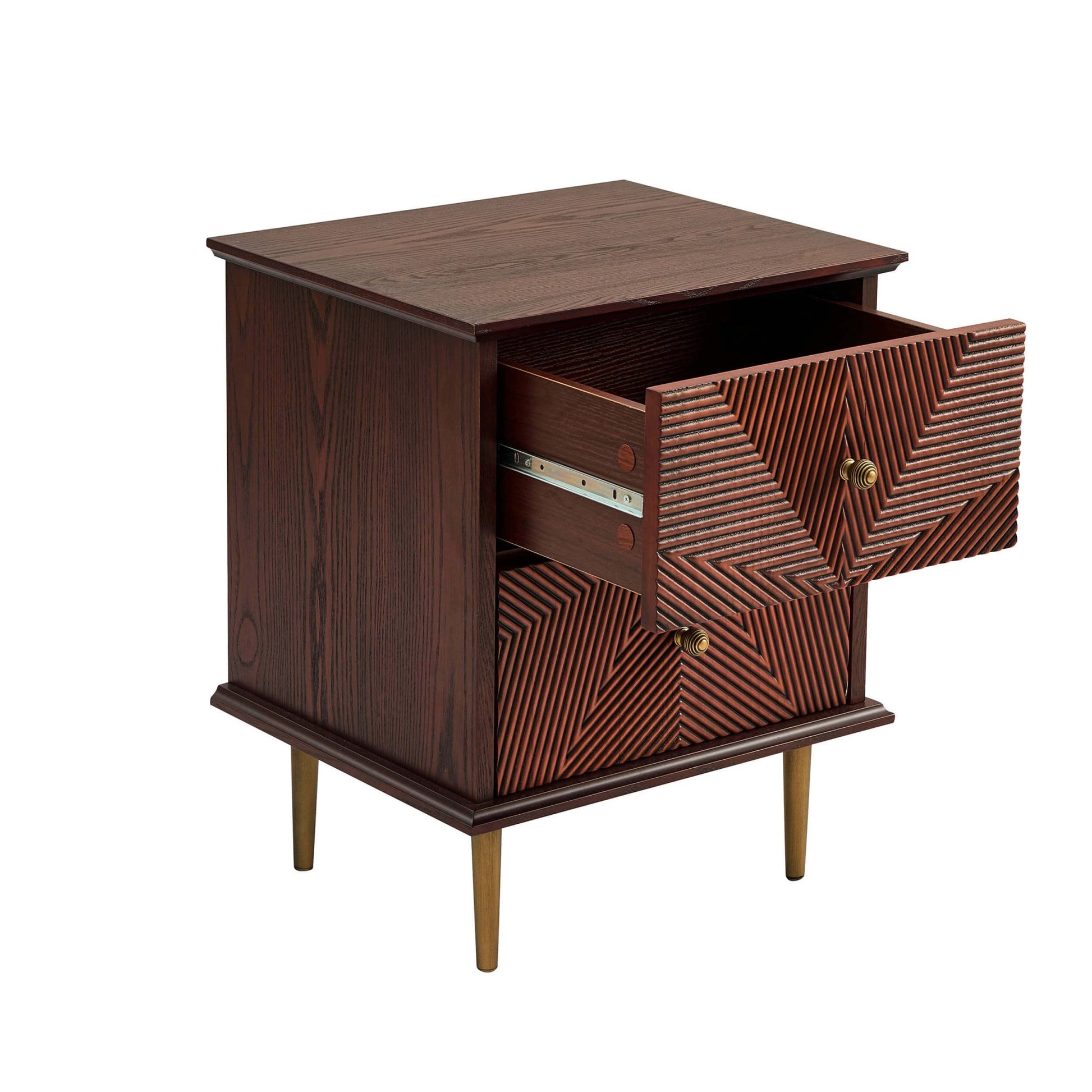 Georgie 2 Drawer Bedside Table - Mahogany - DUSK