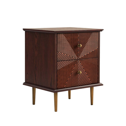 Georgie 2 Drawer Bedside Table - Mahogany - DUSK