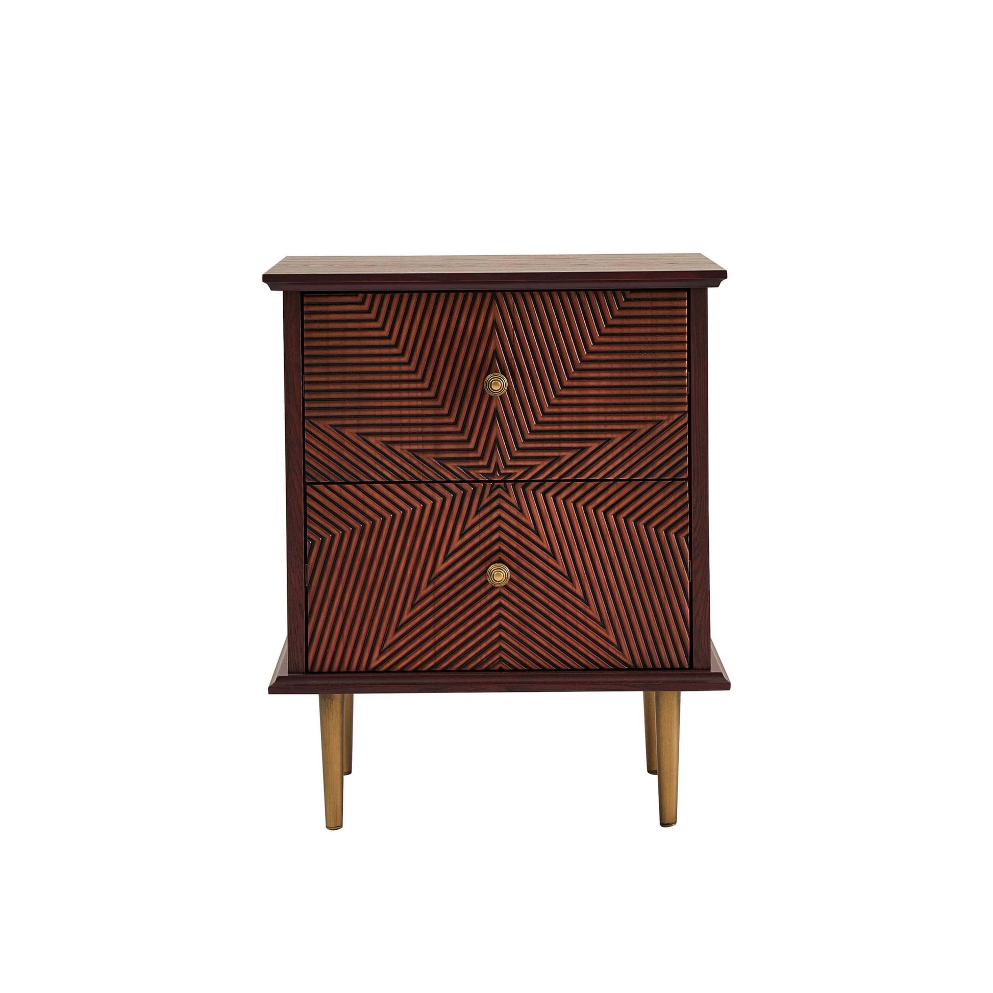 Georgie 2 Drawer Bedside Table - Mahogany - DUSK