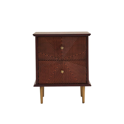 Georgie 2 Drawer Bedside Table - Mahogany - DUSK