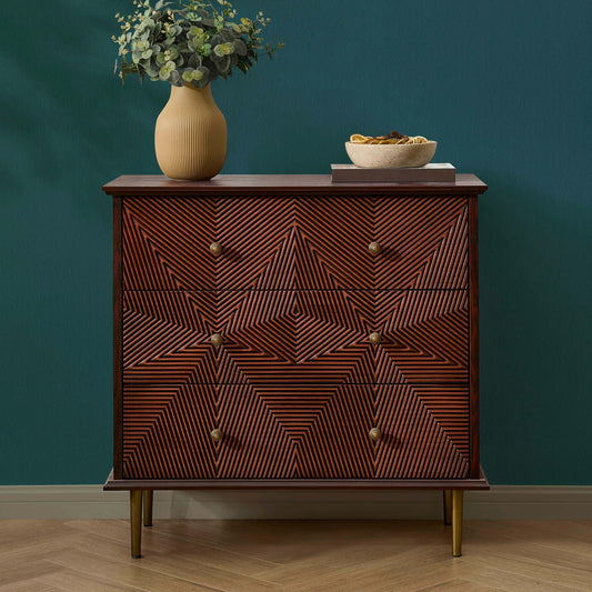 Georgie 3 Drawer Chest - Mahogany - DUSK