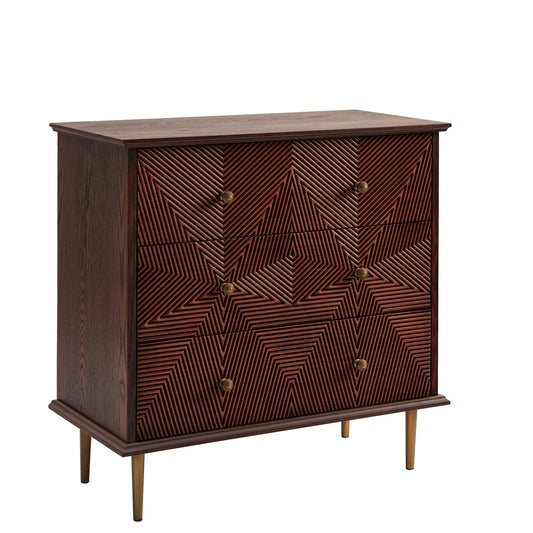 Georgie 3 Drawer Chest - Mahogany - DUSK