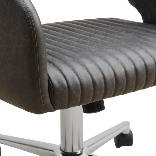 Gigi Faux Leather Office Chair - Charcoal - DUSK