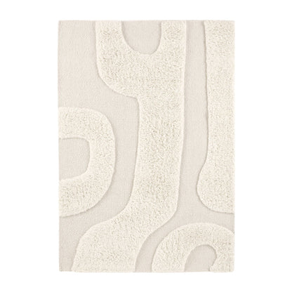 Gillain Hand Woven Tuft Wool Swirl Rug - Off White - DUSK