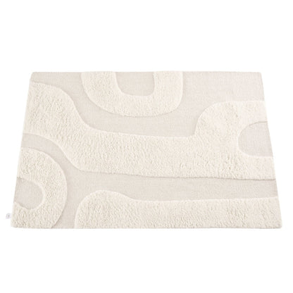Gillain Hand Woven Tuft Wool Swirl Rug - Off White - DUSK