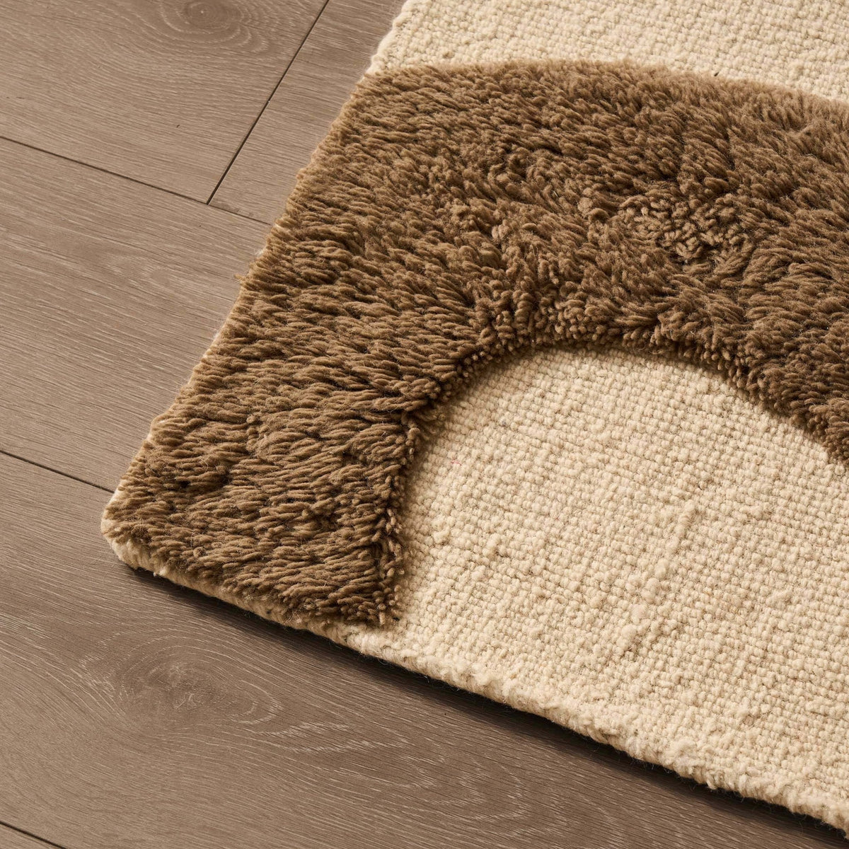Gillain Hand Woven Tuft Wool Swirl Rug - Taupe - DUSK