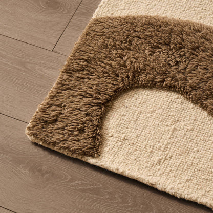 Gillain Hand Woven Tuft Wool Swirl Rug - Taupe - DUSK