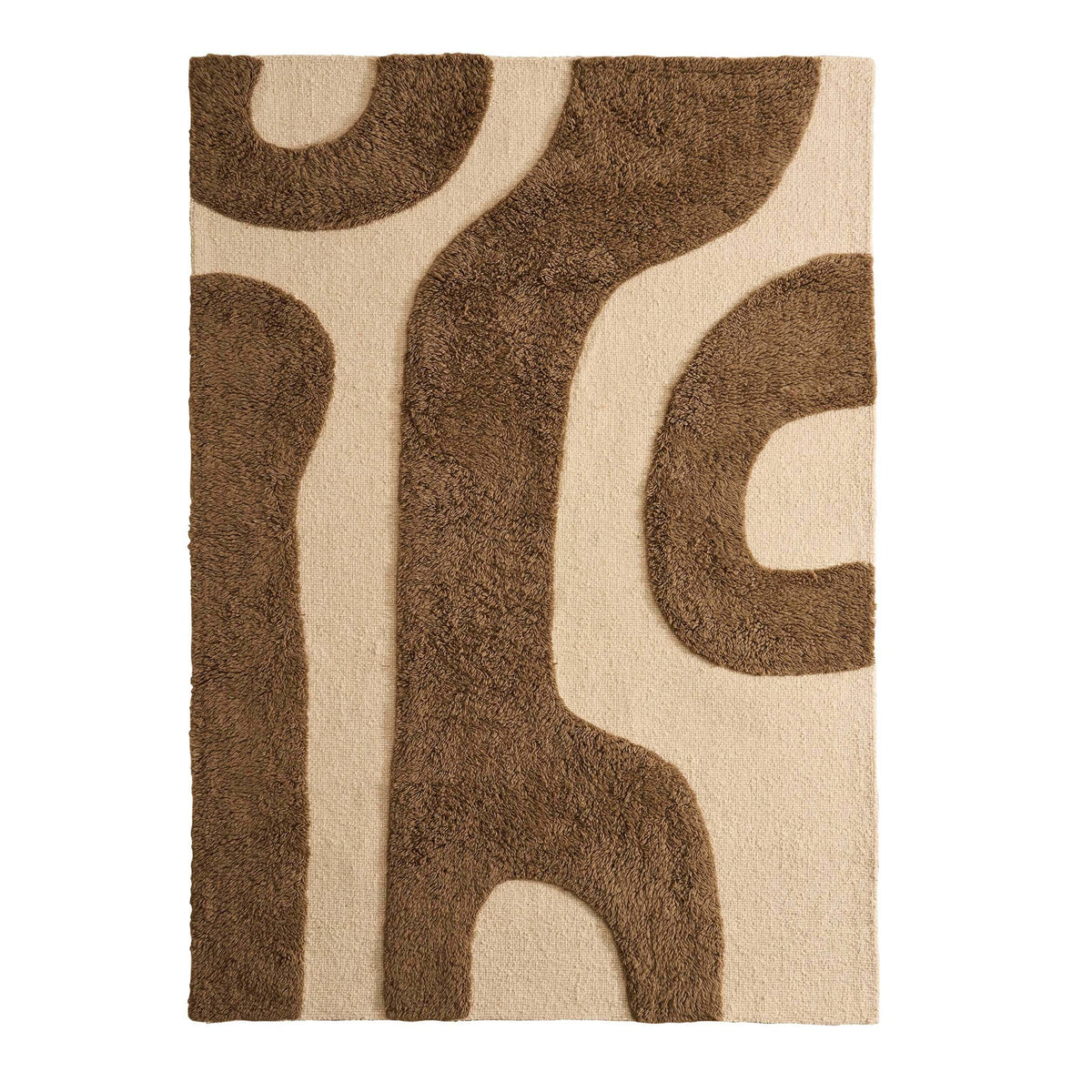 Gillain Hand Woven Tuft Wool Swirl Rug - Taupe - DUSK