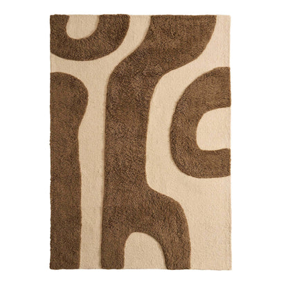 Gillain Hand Woven Tuft Wool Swirl Rug - Taupe - DUSK