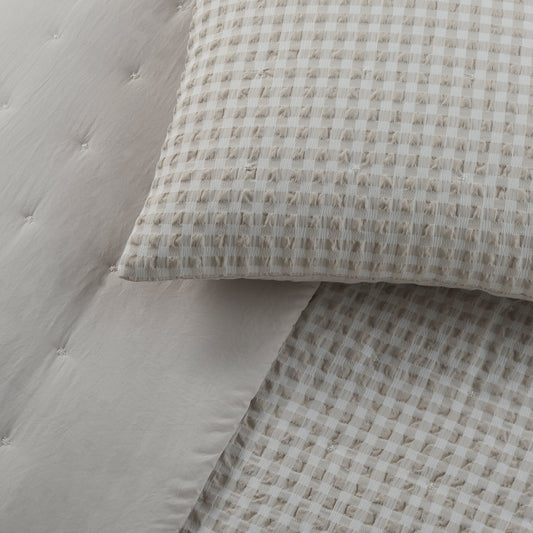 Gingham Bedspread Set - Natural - DUSK