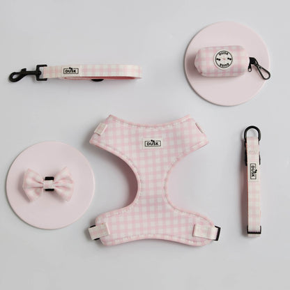 Gingham Dog Accessories Set - Pink - DUSK