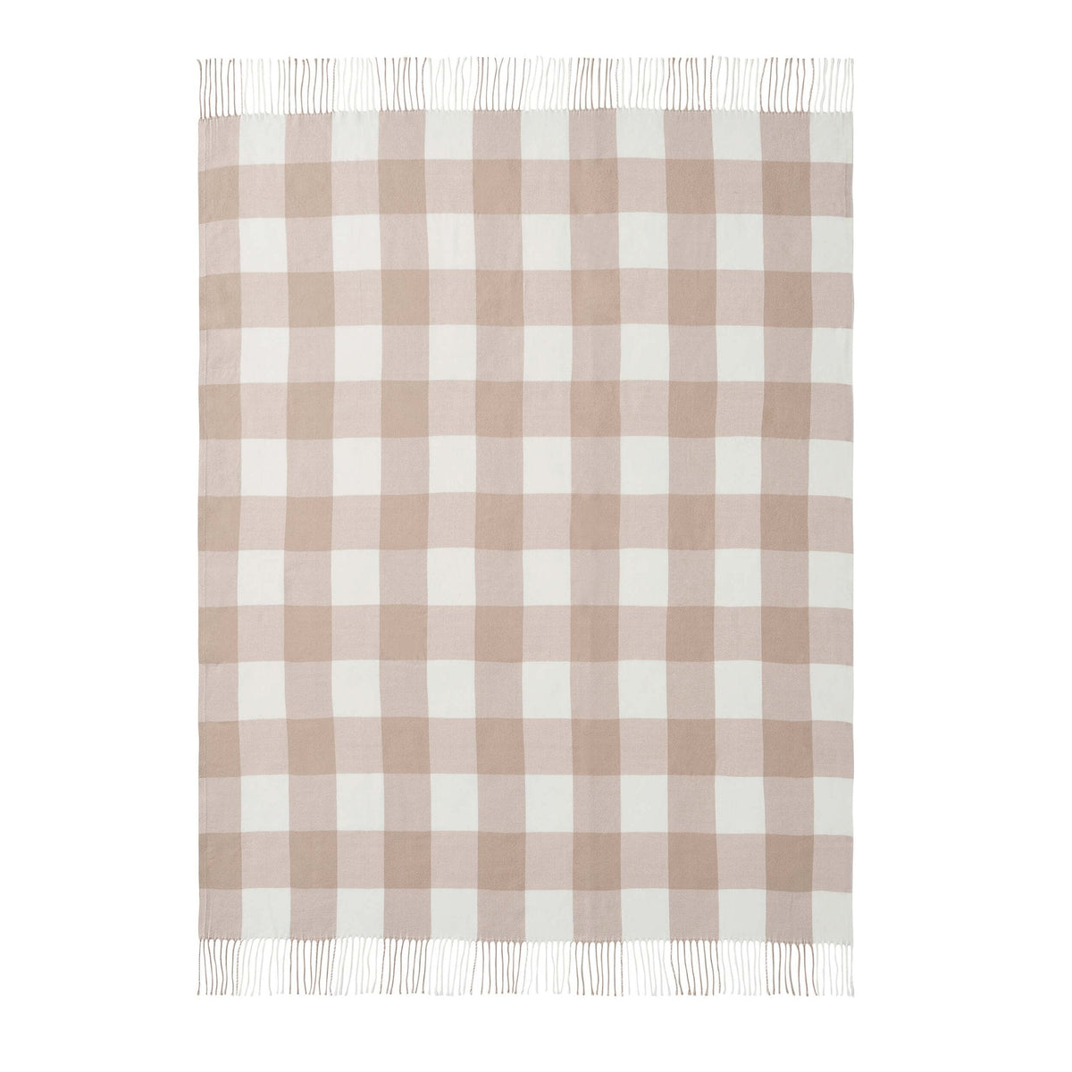 Gingham Sofa Throw - Tan - DUSK