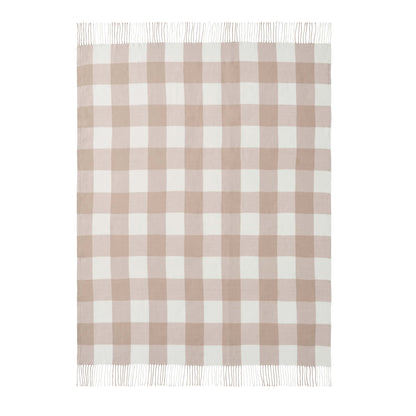 Gingham Sofa Throw - Tan - DUSK
