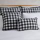 Gingham Square Frill Edge Cushion Cover - Black - DUSK