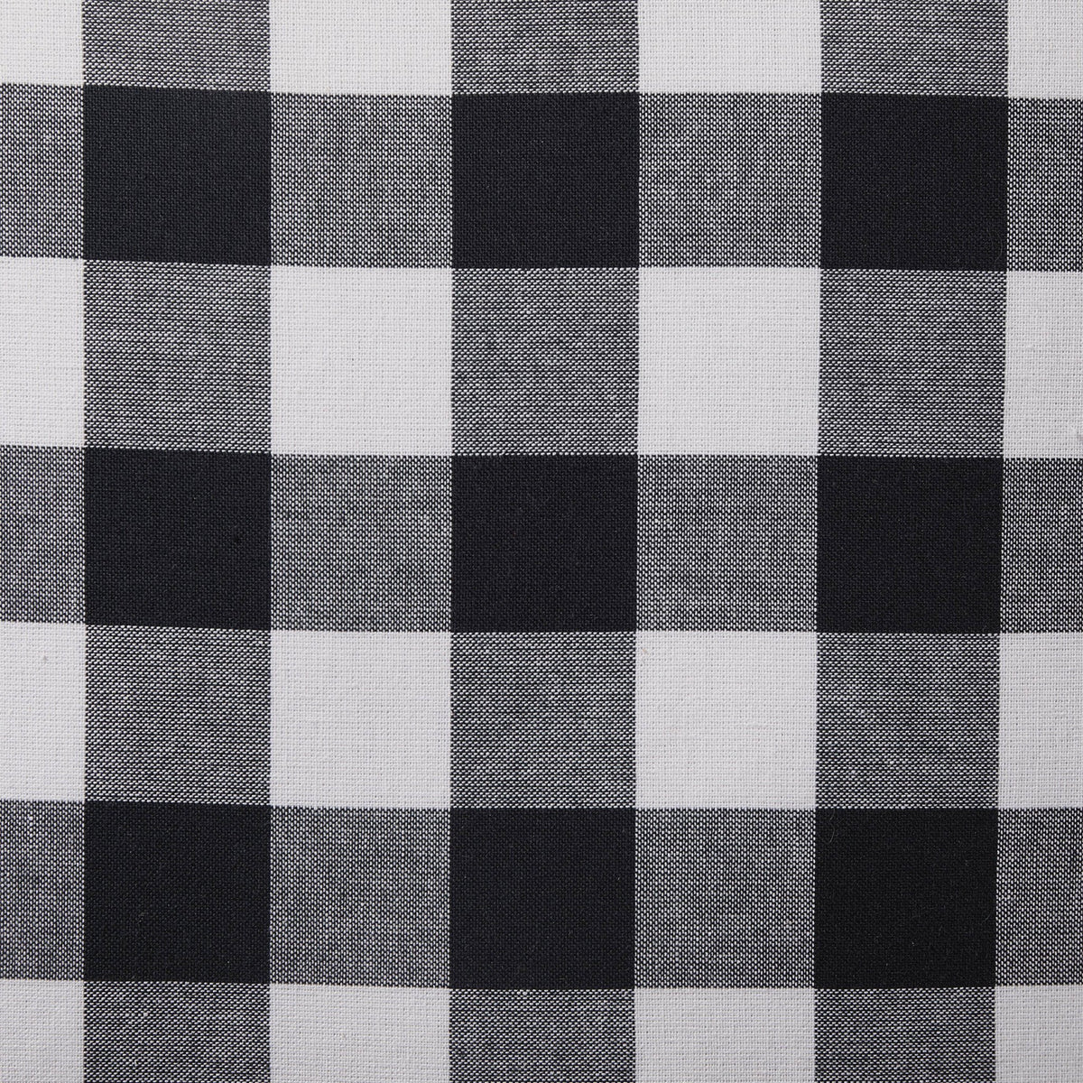 Gingham Square Frill Edge Cushion Cover - Black - DUSK