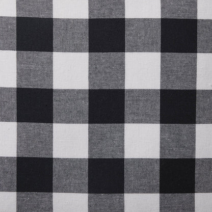 Gingham Square Frill Edge Cushion Cover - Black - DUSK