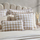 Gingham Square Frill Edge Cushion Cover - Natural - DUSK