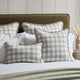 Gingham Square Frill Edge Cushion Cover - Sage - DUSK