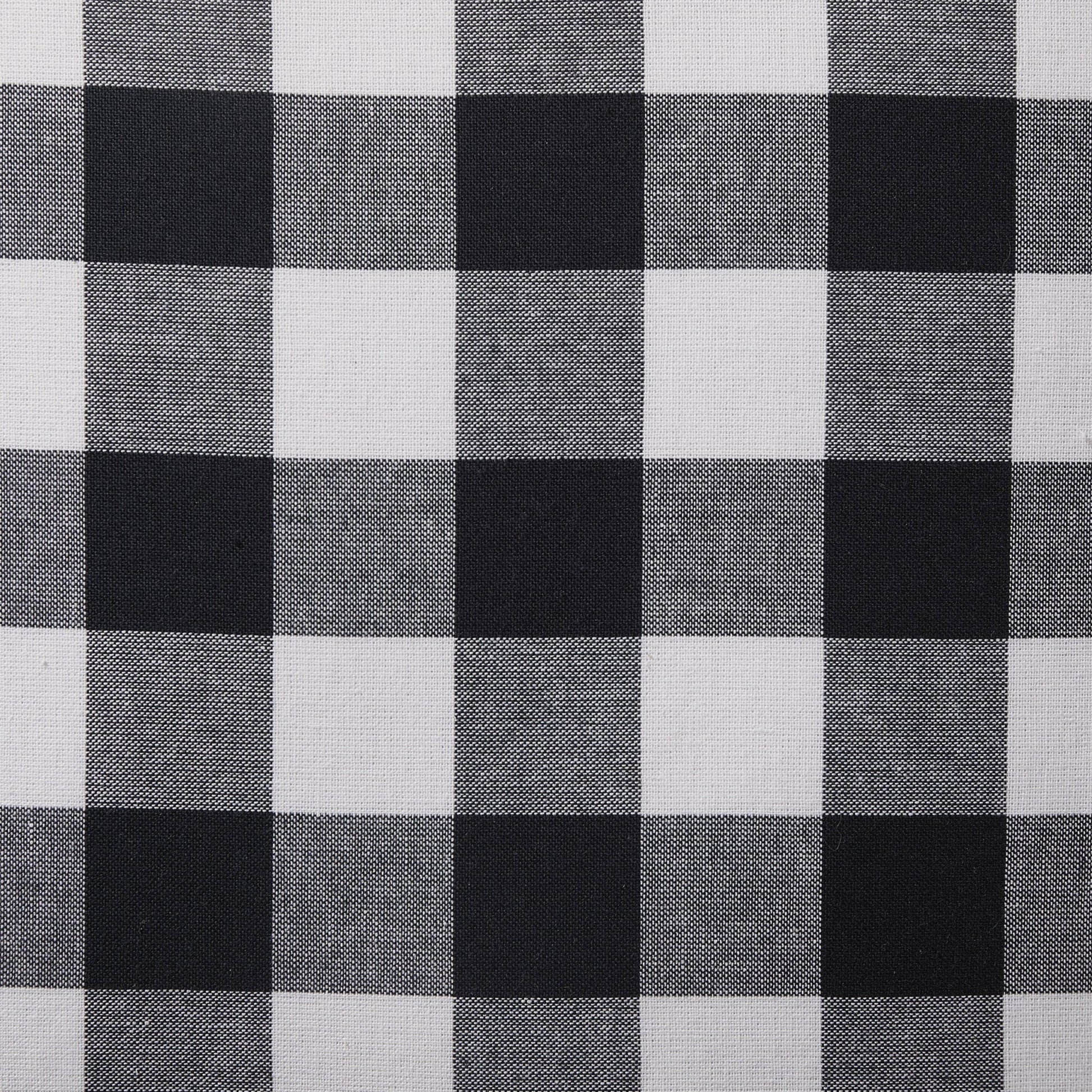 Gingham Square Frill Edge Sofa Cushion Cover - Black - DUSK