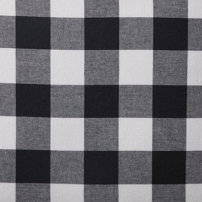 Gingham Square Frill Edge Sofa Cushion Cover - Black - DUSK