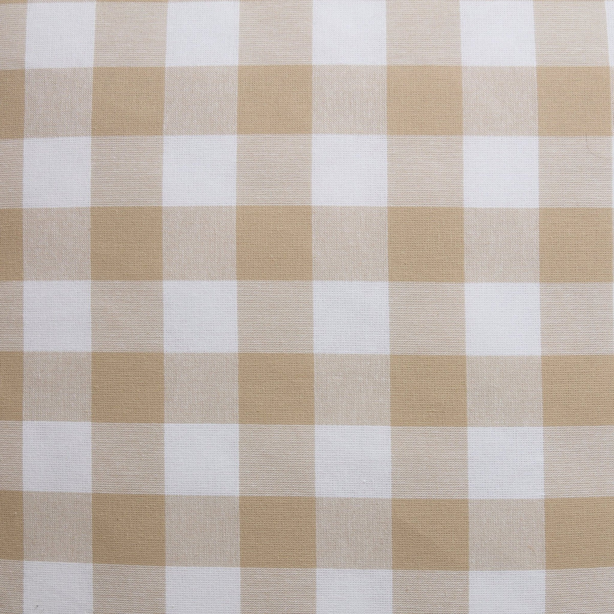 Gingham Square Frill Edge Sofa Cushion Cover - Natural - DUSK