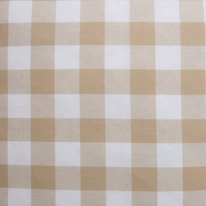 Gingham Square Frill Edge Sofa Cushion Cover - Natural - DUSK
