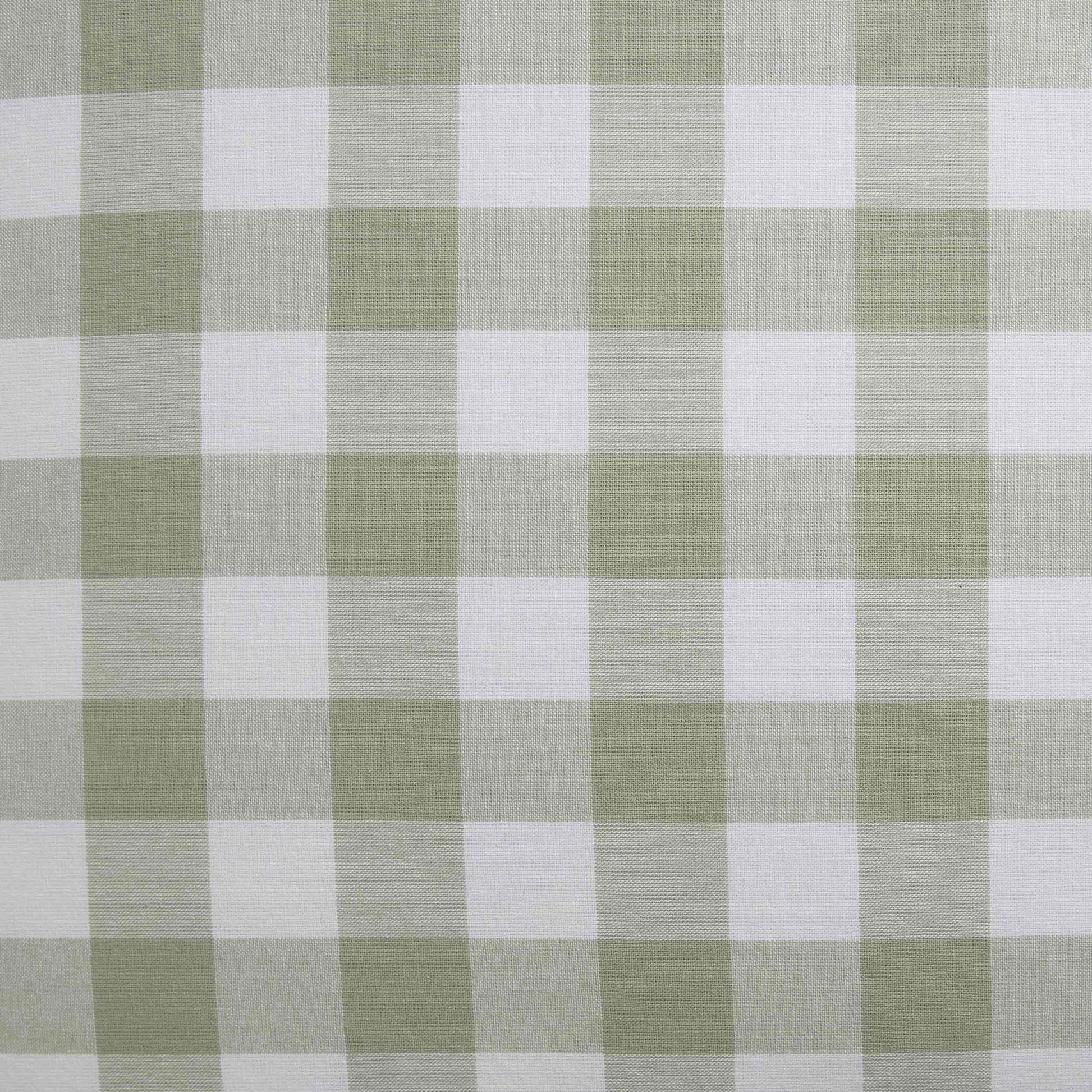 Gingham Square Frill Edge Sofa Cushion Cover - Sage - DUSK
