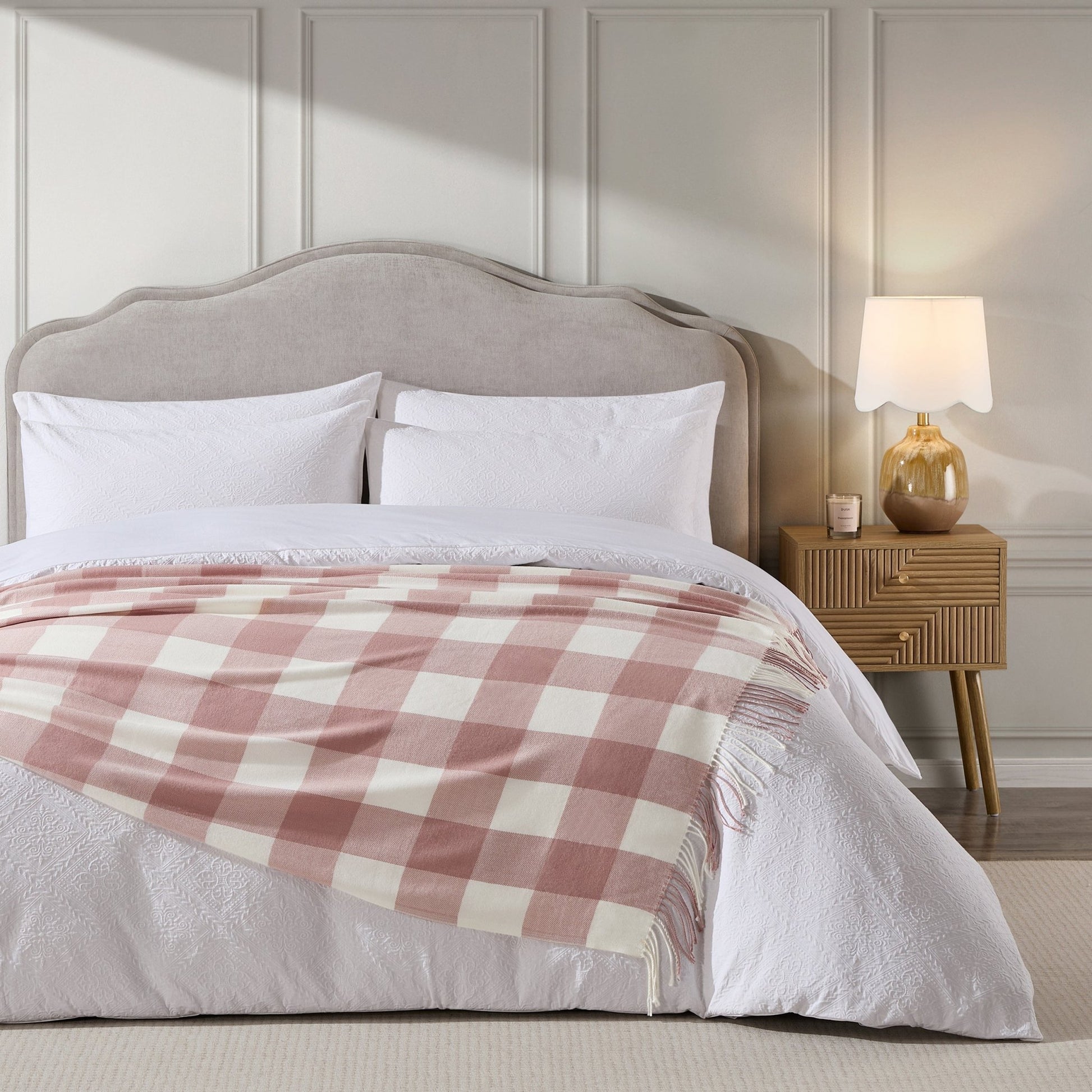Gingham Throw - Cinder Rose - DUSK