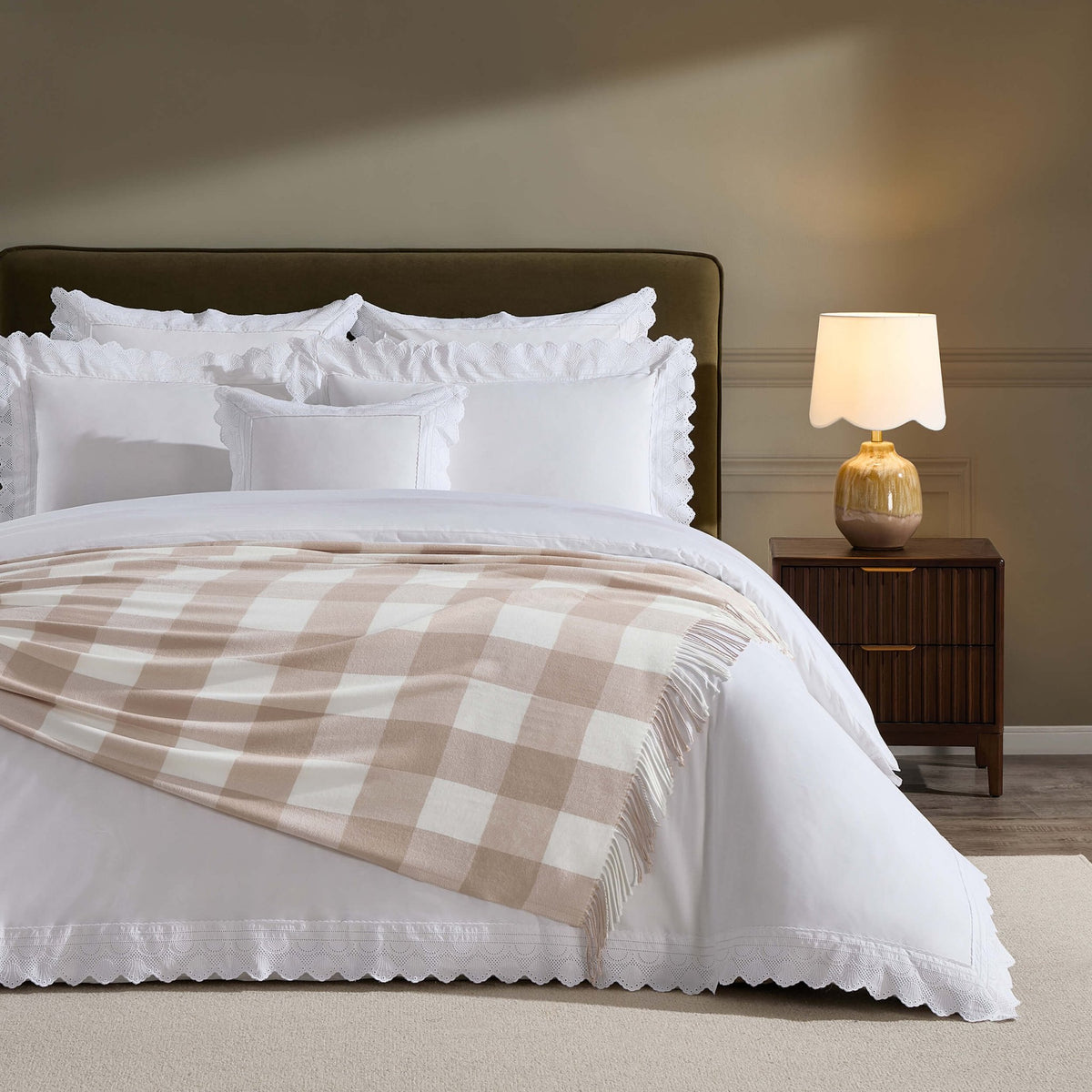 Gingham Throw - Tan - DUSK