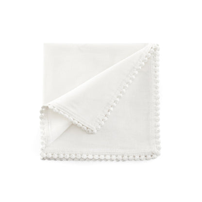 Girona Pom Pom Napkins - Set of 4 - White - DUSK